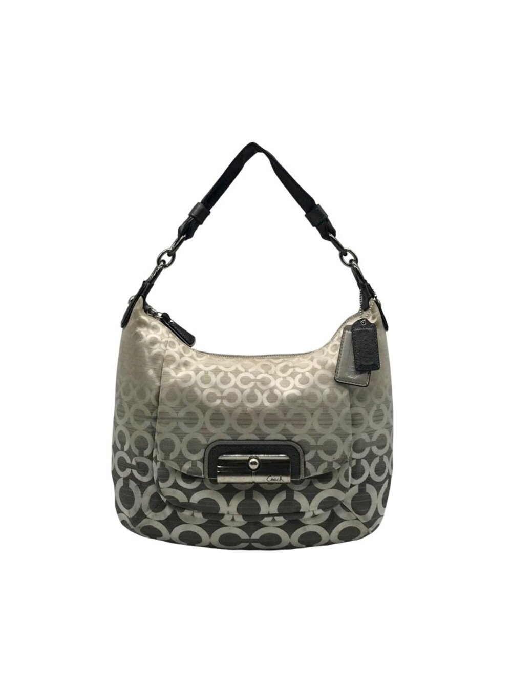 Coach Cream and Silver Slouchy Hobo Kristen Ombre Shoulder/Crossbody Bag16793